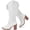 White 701, variant on Love Steetly Women's Extra Wide Calf Knee High Cowboy Boots, Vintage Western Embroidered Design, Block Heel Side Zipper Pull On Boots.