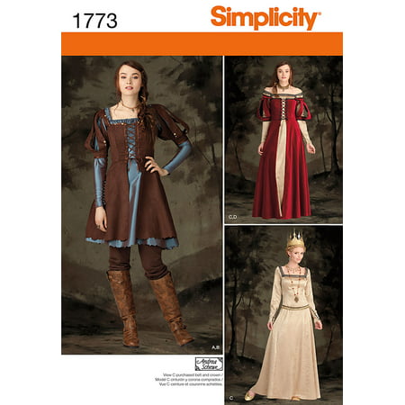 Simplicity Misses' Size 14-22 Renaissance Costume Pattern, 1 Each