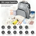 thumbnail image 3 of Diaper Bag Backpack, Novashion Multifunction 3 in 1 Waterproof Travel Back Pack, Baby Changing Bags with Changing Pad, Stroller Straps, Unisex, Grey, 3 of 13