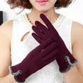 thumbnail image 3 of ameIAEA Women Winter Fleece Lined Gloves Cold Weather Outdoor Touchscreen Warm Gloves for Driving Cycling, 3 of 4