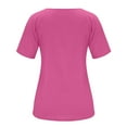 thumbnail image 5 of vigerkar Summer Tops for Women 2025 Women Casual Fashion Solid Color V Neck Short Sleeved T Shirt Basic Hot Pink, XXL, 5 of 7