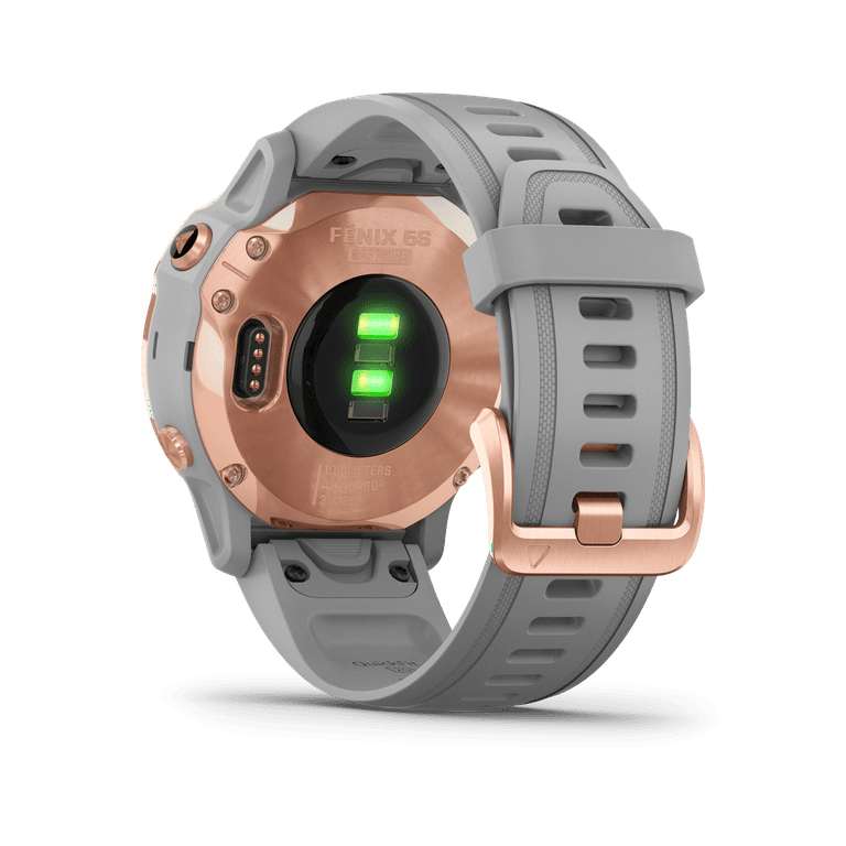  Garmin fenix 6S Sapphire, Premium Multisport GPS Watch,  Smaller-Sized, Features Mapping, Music, Grade-Adjusted Pace Guidance and  Pulse Ox Sensors, Rose Gold with Gray Band : Electronics