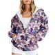 thumbnail image 1 of Puntoco Chaqueta Con Capucha Y Manga Larga Con Cremallera Y Estampado Navideño Informal Para Mujer, 1 of 6