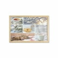 thumbnail image 1 of Winter Wall Art with Frame, Snowy Morning with Sleeping Cat Coffee Donuts Icy Tree Branch Comfort Collage Art, Printed Fabric Poster for Bathroom Living Room, 35" x 23", Multicolor, by Ambesonne, 1 of 2