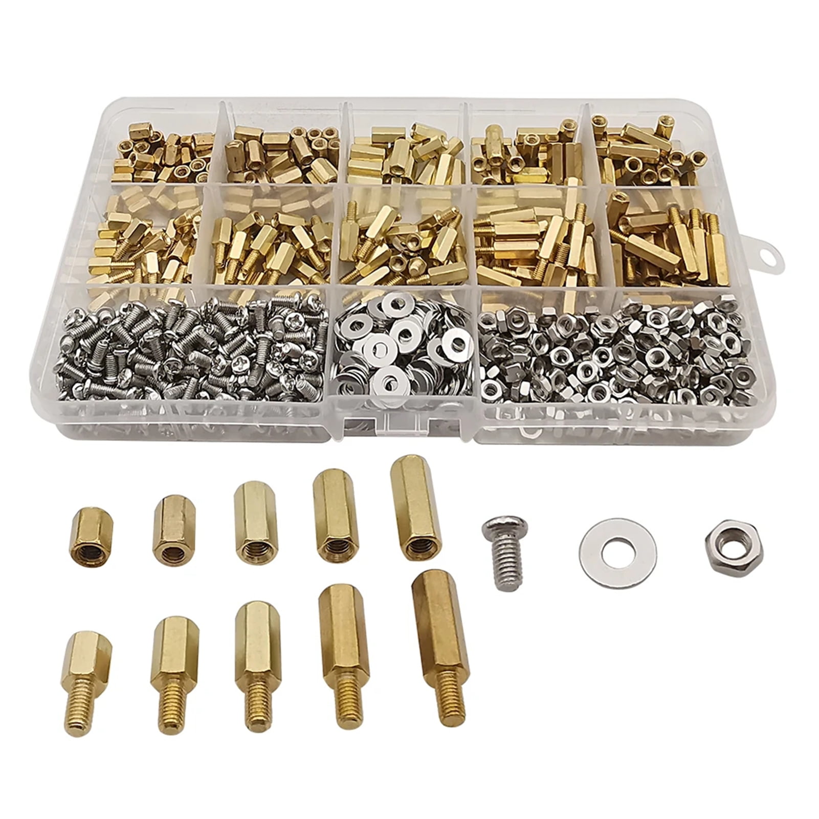 Standoff 910Pcs/set M3 Male Female Hex Brass Standoff Spacer Kit With Screw Nut And Washer Pcb Motherboard Standoff Assortment Kit