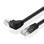 Cat6 Ethernet Cable (Right Angle Up, 10 FT) RJ45 90 Degree Network Connector 250 MHz 10 Gigabit Gold Plated Patch Plug Wire LAN Cord For PS4 Fire-Stick Xbox One Smart TV Gaming & Computer