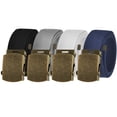 thumbnail image 1 of Men's Essentials Adjustable Belt Pack High Strength Canvas Web Belt with Antique Brass Slider Buckle 4 Pack, 1 of 3
