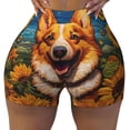 thumbnail image 2 of Haiem Artistic Sunflower Corgi No Front Seam Biker Shorts for Women Yoga Workout Gym Bike Shorts with Tummy Control Moisture-Wicking-XX-Large, 2 of 9
