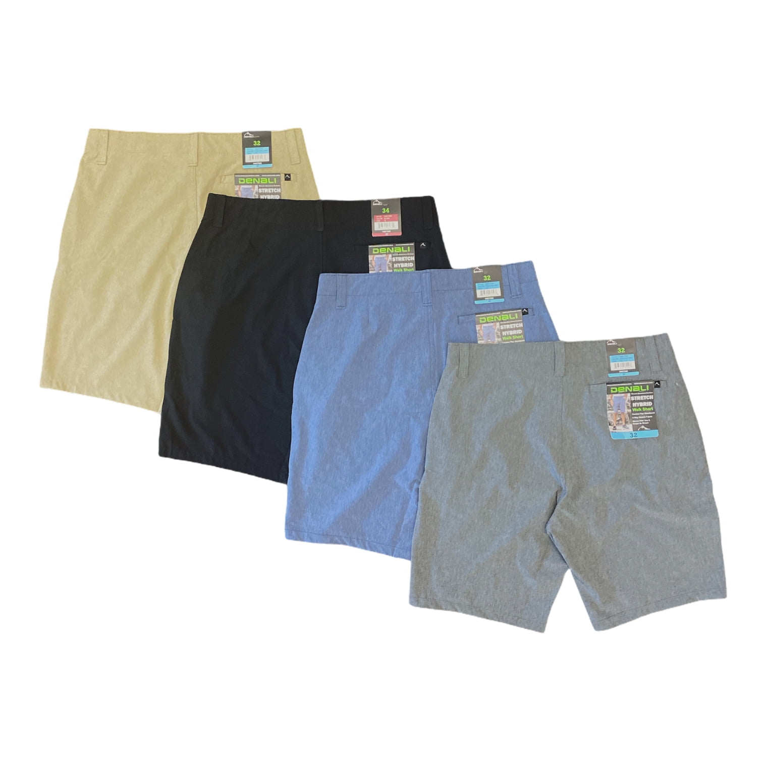 Denali Men s 4 Way Stretch Hybrid Flat Front Walk Short w Zip Up Hip Pocket Walmart