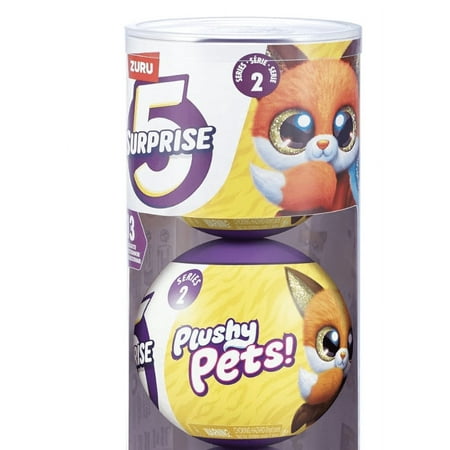 Zuru 5 Surprise Plushy Pets Mystery Set - Zuru Surprise Series 2 Mini Stuffed Animal Mystery 2 BALLSMystery Plushies for Kids, Boys, Girls