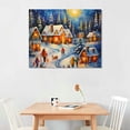 thumbnail image 2 of COMIO Merry Christmas Winter Bench Holiday Painting Gallery Wrapped Canvas Print Wall Art 20x16in, 2 of 3