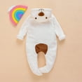 thumbnail image 5 of Boys Winter Coat Baby Hooded Cartoon Flannel Romper Jumpsuit Warm Clothes Boys' Outerwear Jackets White 3 Months-6 Months, 5 of 7