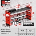 thumbnail image 4 of Heavy Duty Power Tool Organizer Wall Mount with Charging Station, Large Garage Organization with 10 cordless Drill Holder, 4 Layers Tool Organizers and Storage, Tool Rack with 6 Power Strip, Red, 4 of 9
