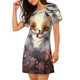 thumbnail image 2 of Balery Romantic Flower Fox Camisón de manga corta con cuello redondo para mujer, cómodo y elegante., 2 of 6