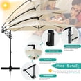 thumbnail image 3 of Shintenchi Patio Offset Umbrella with Easy Tilt Adjustment,Crank and Cross Base, Outdoor Cantilever Hanging Umbrella, Sunshade Umbrella Canopy, Cream White, 3 of 8