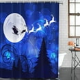 thumbnail image 2 of 4 Pcs Shower Curtain Set Christmas Santa Claus Holding Box Red with Non-Slip Rugs Toilet Lid Cover and Bath Mat Bathroom Decor Set 72" x 72", 2 of 7