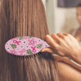 thumbnail image 3 of Pink Breast Cancer and Pioneer Flower Hair Brush,Girls Detangling Hair Brush,Glide Through Tangles with Ease for Wet & Dry Hair,8.8"X2.8", 3 of 7