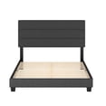 thumbnail image 2 of Boyd Sleep Sicily Upholstered Linen Tri Panel Platform Bed Frame with Headboard, Twin, Black, Foundation or Headboard NOT Required, 2 of 7
