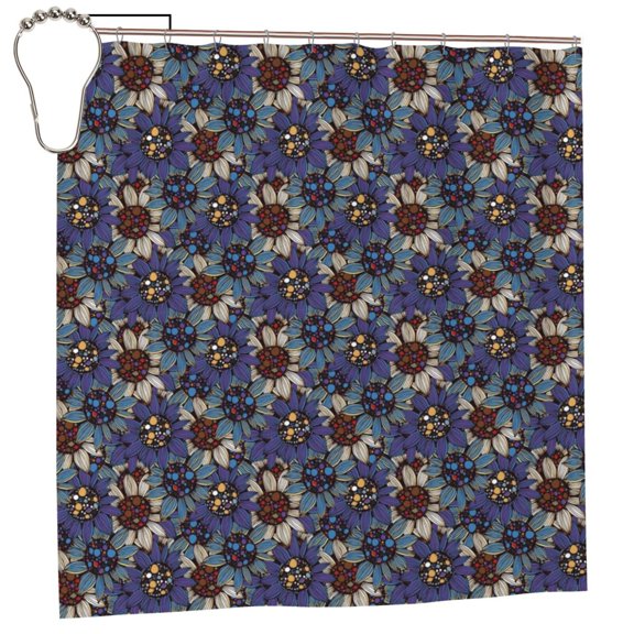 Rateoe Boho Style Sunflowers Design Shower Curtain - Fancy Bathroom Shower Curtain Sets - Waterproof Shower Curtain with Hooks with 12 Plastic Hooks 72x72 Inches