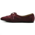 thumbnail image 2 of Ollio Women's Shoes Faux Suede Flat Pointed Toe Oxford F1300, 2 of 6