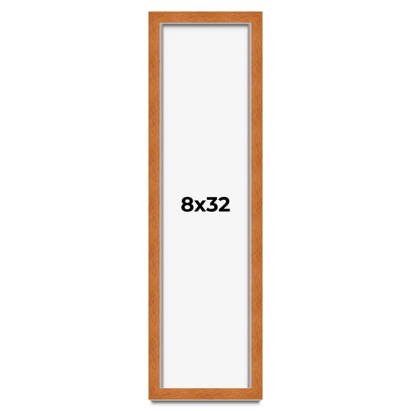 8x32 Frame Honey Pecan Brown Picture Frame - Modern Photo Frame Includes UV Acrylic Shatter Guard