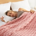 thumbnail image 3 of Whale Flotilla 60"x 80" Twin Size Blanket for Bed with Expanded 3D-Jacquard Pattern, Fuzzy Soft Cozy Exquisite Blankets or All Season, Warm and Fluffy, Pink, 3 of 10