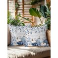 thumbnail image 2 of Outdoor Pillows Waterproof, Thanksgiving Blue Pumpkins Bedding Throw Pillows with Insert for Couch Sofa Bed, Fall Eucalyptus Farmhouse Wooden 16x16 Inch Pillowcases Decorative Patio Pillow Set of 2, 2 of 8