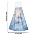 thumbnail image 2 of Haosy 2 Pack Kitchen Wash Cloths with Hanging Loops Absorbent Absorbent Quick Drying Hand Towels, Dolphin in Glowy Sea, 2 of 7