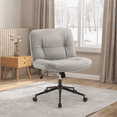 thumbnail image 4 of Glavbiku Cross Legged Office Chair, Armless Swivel Accent Chair with Wheels for Home Office,Khaki, 4 of 12