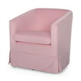 thumbnail image 3 of Aukfa Swivel Accent Chair, 28" Small Club Chair Read Chair for Living Room Bedroom, Velvet, Pink, 3 of 10