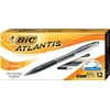 BIC Atlantis Original Retractable Ball Pen, Black, 12 Pack
