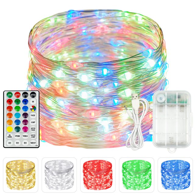 Guirnalda de luces BHCLIGHT RGB que cambian de color, 10 m, 100 LED