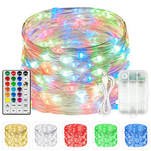 Guirnalda de luces BHCLIGHT RGB que cambian de color, 10 m, 100 LED