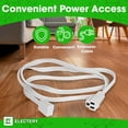 thumbnail image 3 of 20 FT Air Conditioner and Major Appliance Extension Cord, 14/3 Gauge Heavy Duty SPT-3 15 Amps Cable, ETL Listed - White, 3 of 6