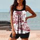 thumbnail image 5 of Trajes de Baño Modestos para las Mujeres Traje de Baño de Eslinga de Impresión de Hojas de Flores Multicolores, Cintura Alta Y Tops de Traje de Baño de Apoyo para las Mujeres, 5 of 6