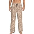 thumbnail image 2 of Goofa Beige Sparkling Glitter Printed Soft Pajama Pants for Men, Wide Leg Comfy Casual Lounge Yoga Pants-XX-Large, 2 of 9