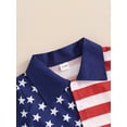 thumbnail image 5 of Musuos Toddler Boy 4th of July Outfits, 6 12 18 24M  3 4Y Star Striped Print Button Down Short Sleeve Lapel Shirt Elastic Waist Shorts Set, 5 of 9