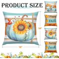 thumbnail image 2 of 4pcs Fall Pillow Covers Pumpkins Truck Sunflowers Throw Cushion Cases Buffalo Plaid Sweet Home Throw Pillow Covers for Thanksgiving Autumn Farm Harvest Sofa Couch Decorations (18x18 inch), 2 of 6