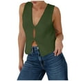 thumbnail image 3 of V-neck Women's Summer Basic Vest Crochet Knit Vest SSweater Sleeveless Vest Top, 3 of 6