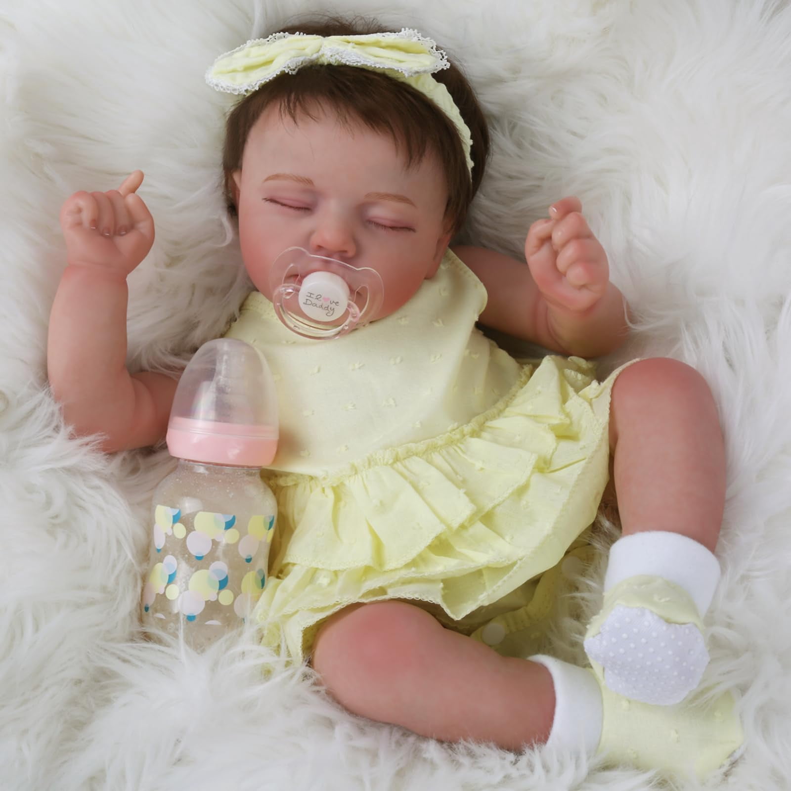 GloTide Realistic Reborn Baby Dolls - 20 Inch Sleeping Baby Soft Weighted Lifelike Newborn Baby Doll Girl Cloth Body Poseable Real Life Baby Dolls Birthday Gift for Kids Age 3+
