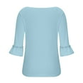 thumbnail image 6 of Riforla Womens O Neck T Shirts Casual Puff Sleeve Loose Dressy Blouses Summer Tops T-shirts for Women Light Blue XL, 6 of 6