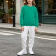 thumbnail image 6 of Gytharion 1Y-12Y Boys 2PC Crewneck Sweatsuits Kids Solid Color Casual Tracksuits Crewneck Long Sleeve Pullovers and Elastic Waist Cuffed Sweatpants Sports Jogging Suits, 6 of 8