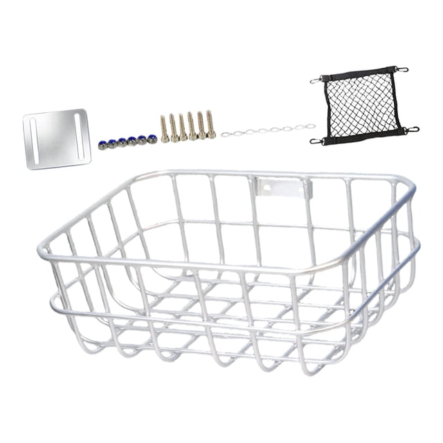 Almencla Bicycle Front Cargo Rack Carrier Sturdy Accessories Versatile Bicycle Basket Silver Style A