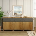 thumbnail image 2 of WAMPAT 3-in-1 Buffet Cabinets for Dining Room, 70.8" Kitchen Wood Sideboards with Drawers and Doors, Modern Coffee Bar Server Table with Adjustable Shelves for Living Room, Oak Brown, 2 of 7