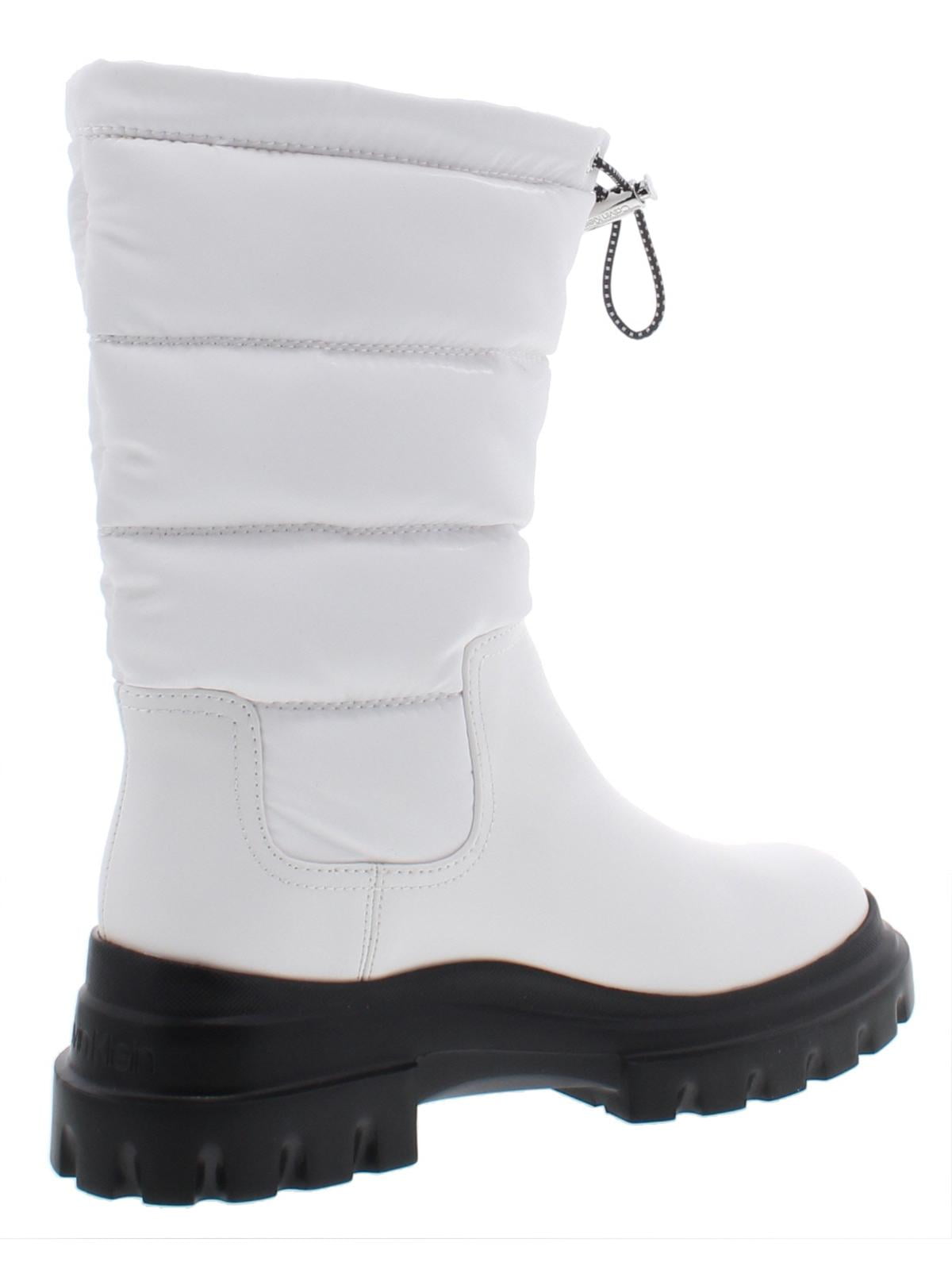 Calvin Klein Womens Laeton Puffer Cold Weather Winter Boots White 7 Medium  (B,M) 