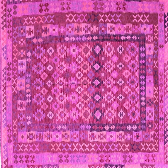 Ahgly Company Indoor Square Southwestern Pink Country Area Rugs, 4' Square