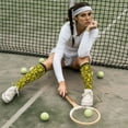 thumbnail image 6 of Xecao Yellow Butterflies print thigh-high socks, crafted for both men and women with a stretchy, high-opaque design perfect for daily wear, 6 of 6
