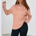 thumbnail image 4 of YUTK Womens Plus Size Tops - Womens Hoodies Casual Knit Long Sleeve Drawstring Pullover Sweatshirts Lightweight Hooded Pink 3Xl, 4 of 8