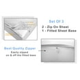 thumbnail image 5 of Luxury Zip On Fitted Sheet Twin Size(39X75) - Includes 1 Fitted Base + 2 Zip Sheet - Easy to Change, Won’t Pop Off - Soft 600 TC Cotton Fitted Sheet- Upto 16” Deep Pocket Silver Grey Color, 5 of 8