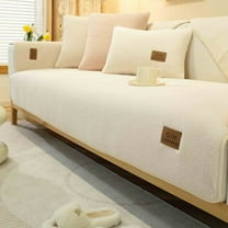 JeashCHAT Sofa Slipcover Chenille Couch Cover Non Slip Furniture Protector Washable Sofa Cover Home Decor Couch Cover for Kids Pets Dogs Cats, White